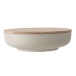 Bowl beige con tapa de bamboo